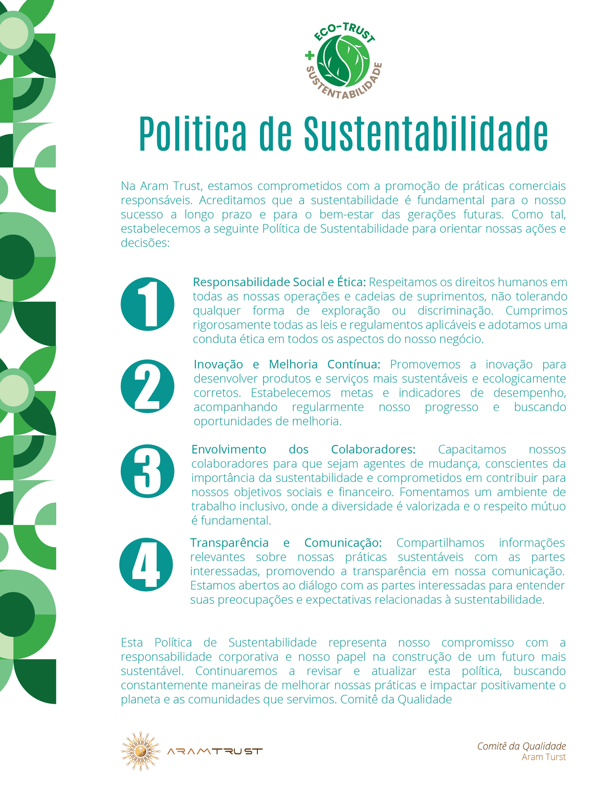 Certificado ECO TRUST COMITÊ